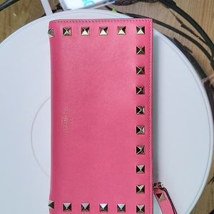 Valentino Pink Studded  Long Wallet